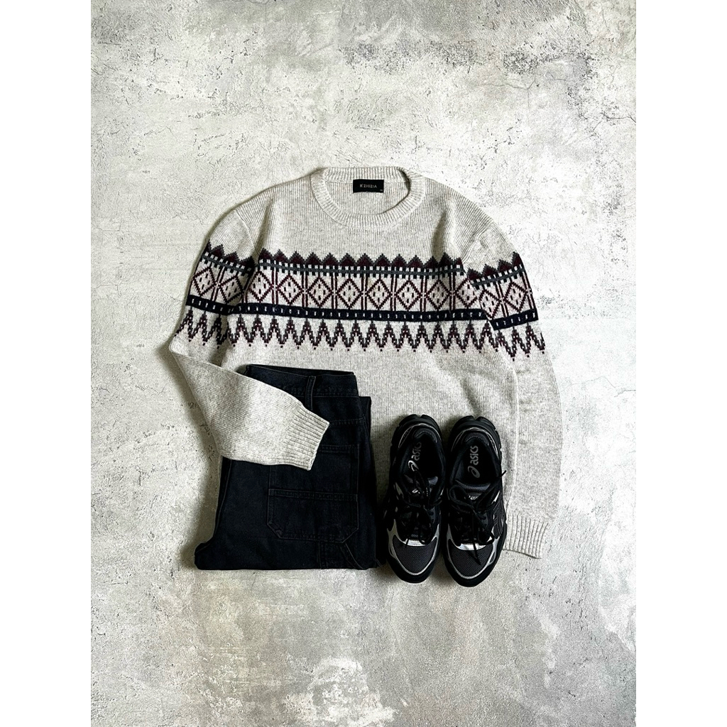 R Ziozia Cashmere Knit Motif