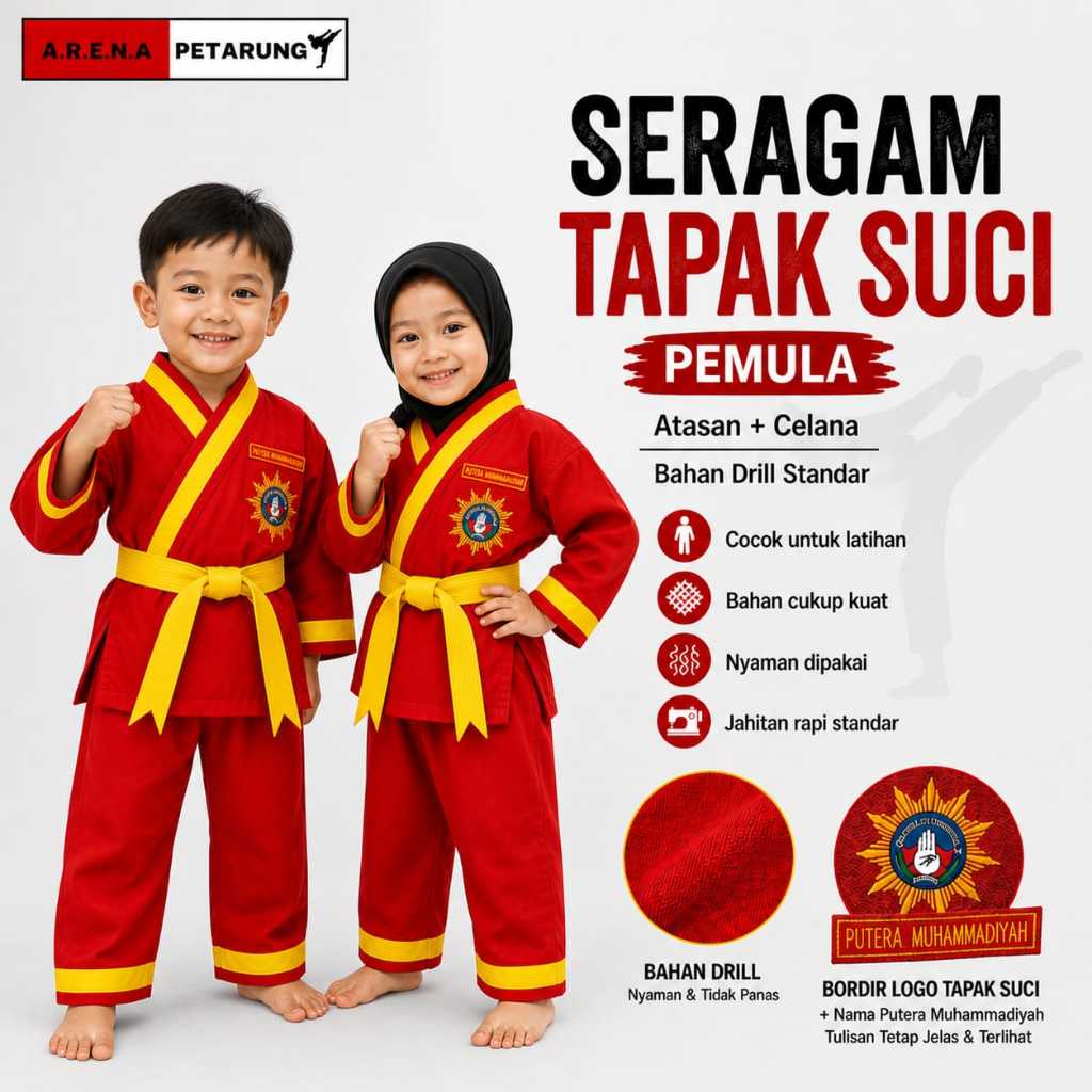 seragam silat tapak suci/baju silat tapak suci /seragam tapak suci/baju ts anak/baju ts dewasa