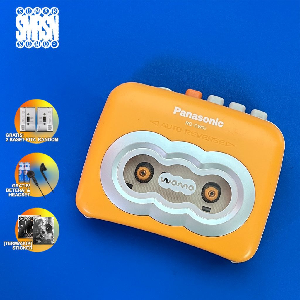 Pemutar Kaset Pita/Walkman Panasonic WOMO Yellow Auto Reverse Vintage Y2K