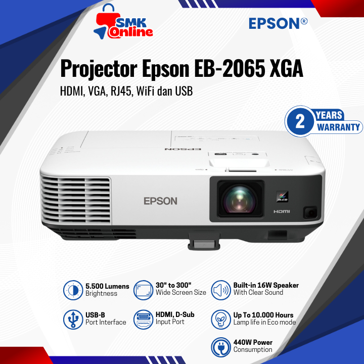 EPSON Proyektor EB-2065 EB2065 EB 2065 Projector Bagus Berkualitas 3LCD Garansi Resmi