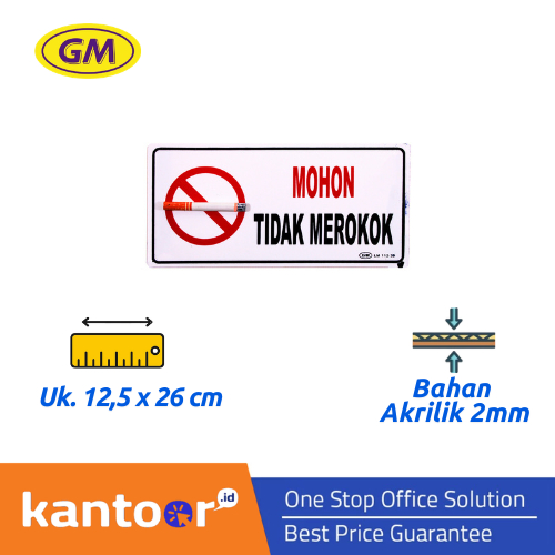 GM LABEL 3D MOHON TIDAK MEROKOK LM-112 MEDIUM