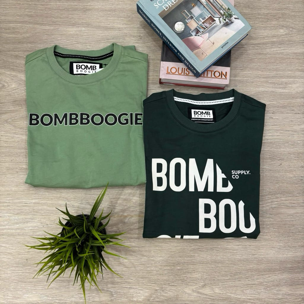 Sweater bombboogie pria katun original