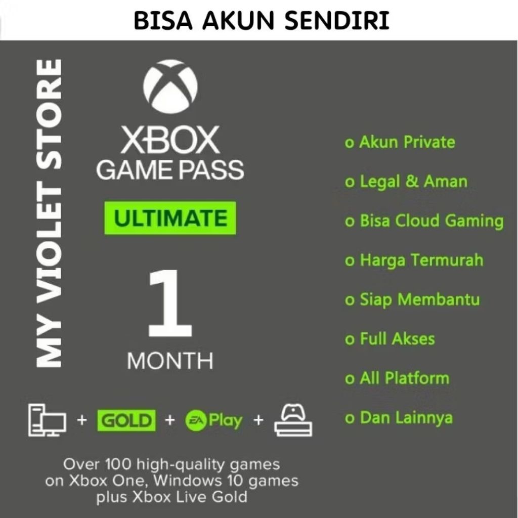 Bisa di HP XBOX Cloud Gaming GP Premium Ultimate Xbox One Series X|S PC Android IOS Perpanjang Gamep