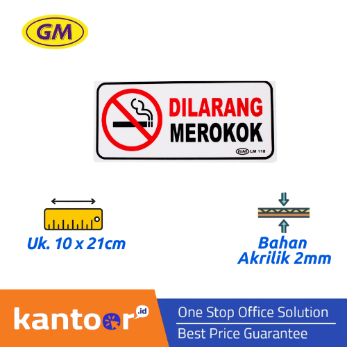 GM LABEL DILARANG MEROKOK LM-118 MEDIUM