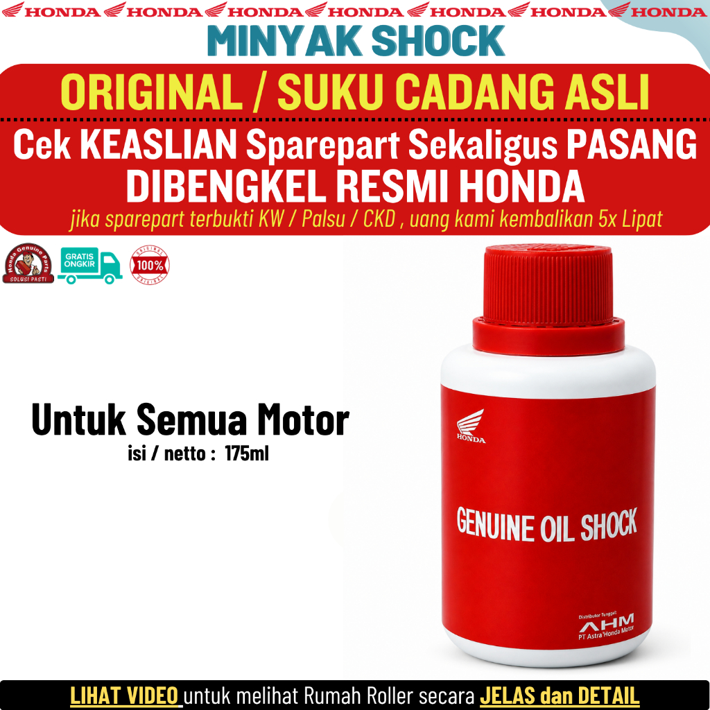 Minyak Oli Shock Depan Shockbreaker Honda AHM Original Showa Untuk Semua Motor 175ml