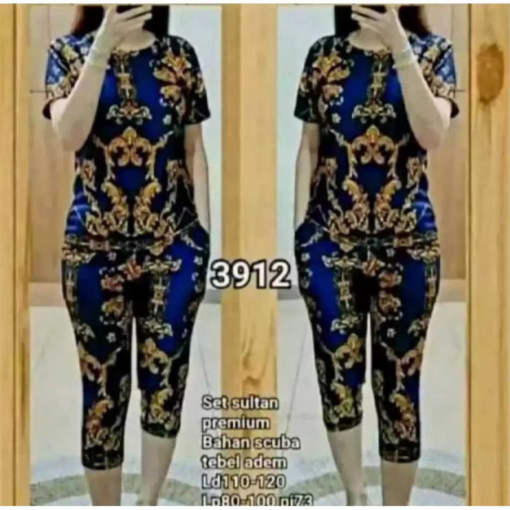 DISKON 65% Setelan Wanita Motif sultan Terbaru Wanita dewasa kekinian