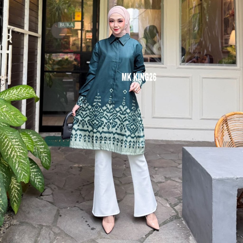 Tunik Batik Wanita Jumbo Big Size ld 120cm Modern Terbaru | Tunik Batik Modern Seragam Kantor Guru B