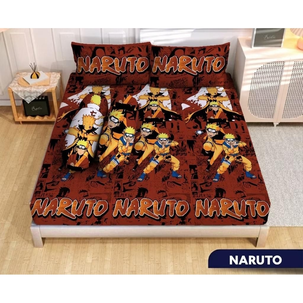 SPREI KARET KATUN PREMIUM 90/100/120/140/160/180/200 motif Naruto terbaru anime jepang manga japan