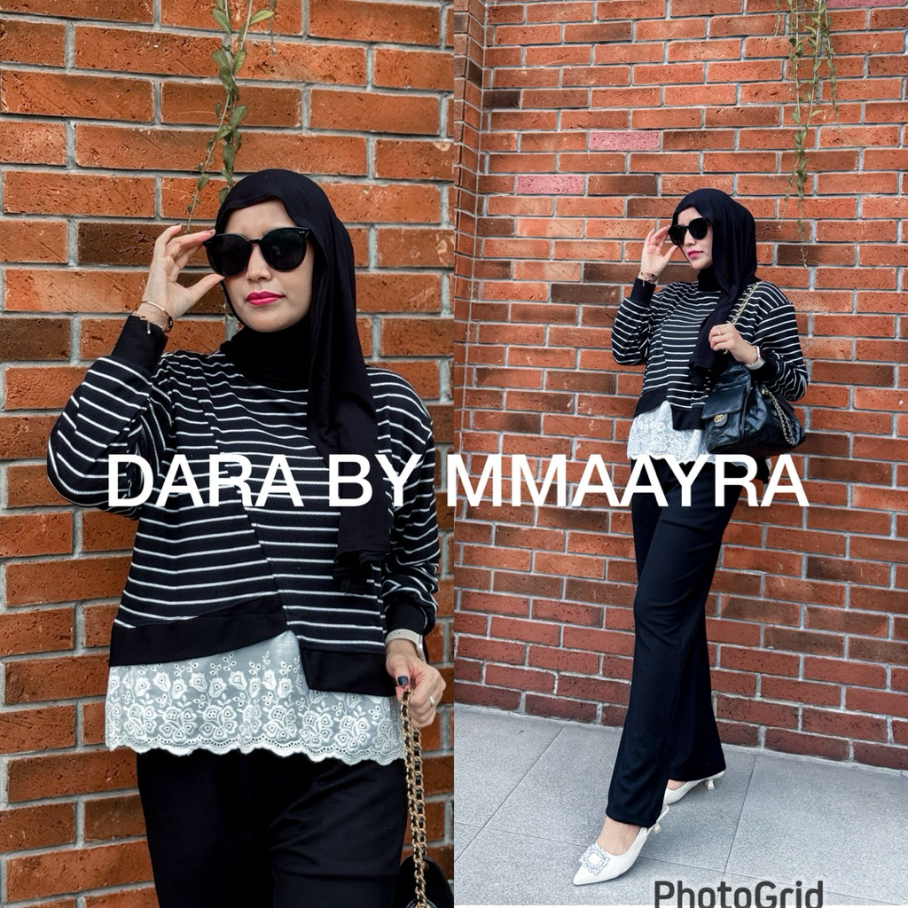 Mmaayra - DARA BY MMAAYRA - Setelan perempuan atasan knit dan celana panjang kekinian baju daily ele