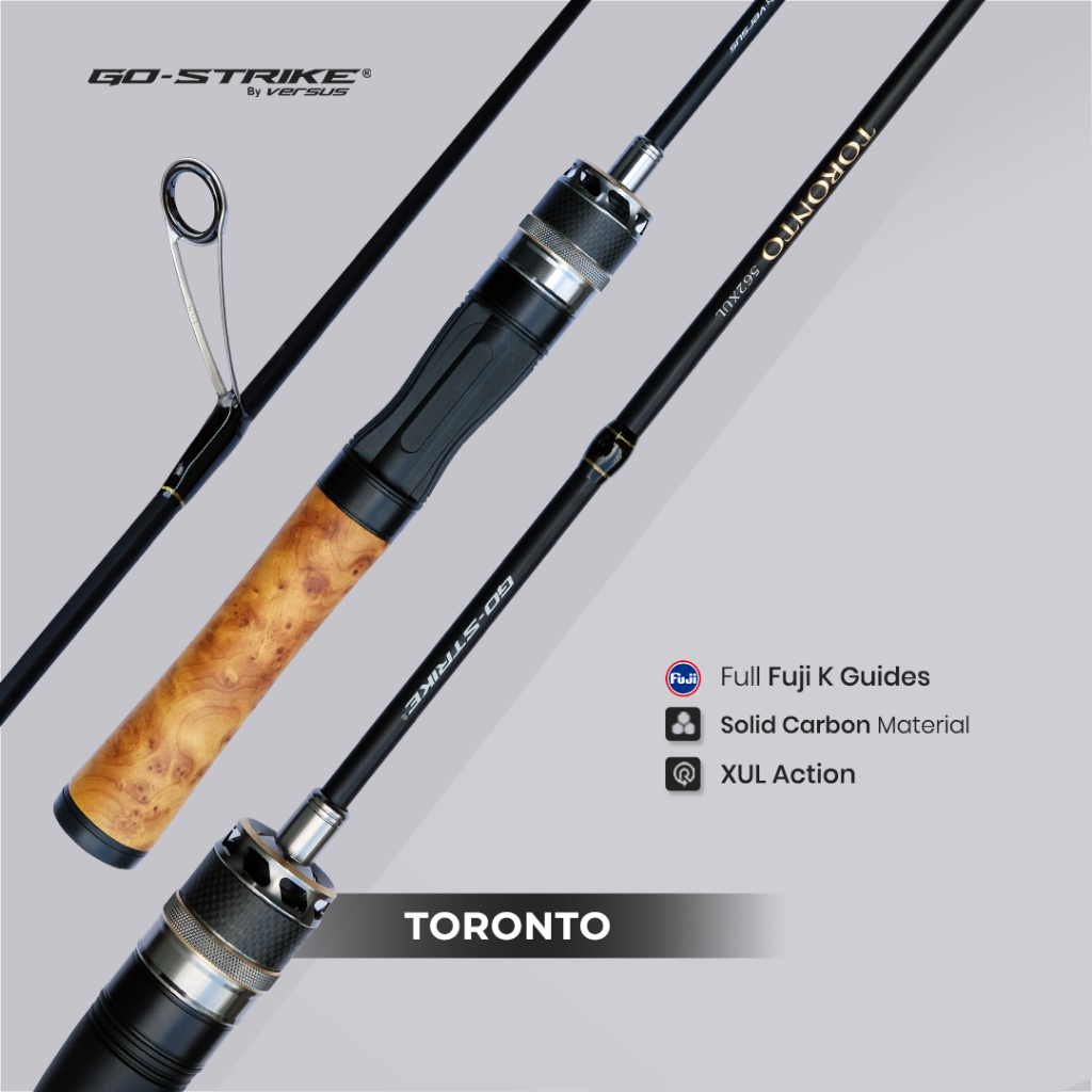Joran Pancing GOSTRIKE TORONTO Ultralight Rod XUL 150–165cm | Rod UL Carbon Fuji K Guide Handle Kayu
