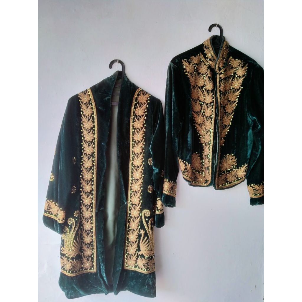 Set Baju Pengantin Jawa Bludru SIZE L (Hijau Botol)
