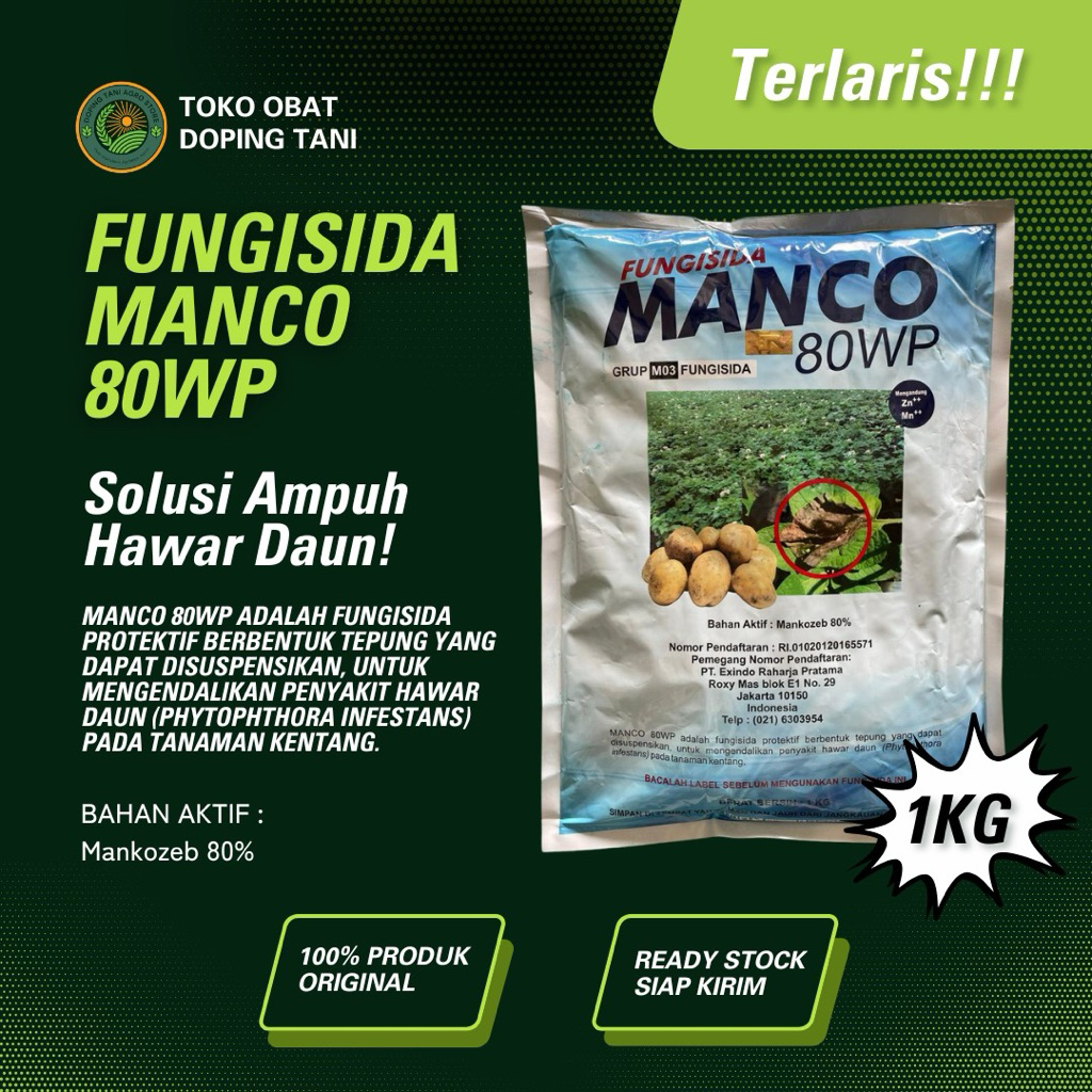 Fungisida MANCO 80wp 1kg Bahan Aktif Mankozeb 80% Solusi Ampuh Hawar Daun