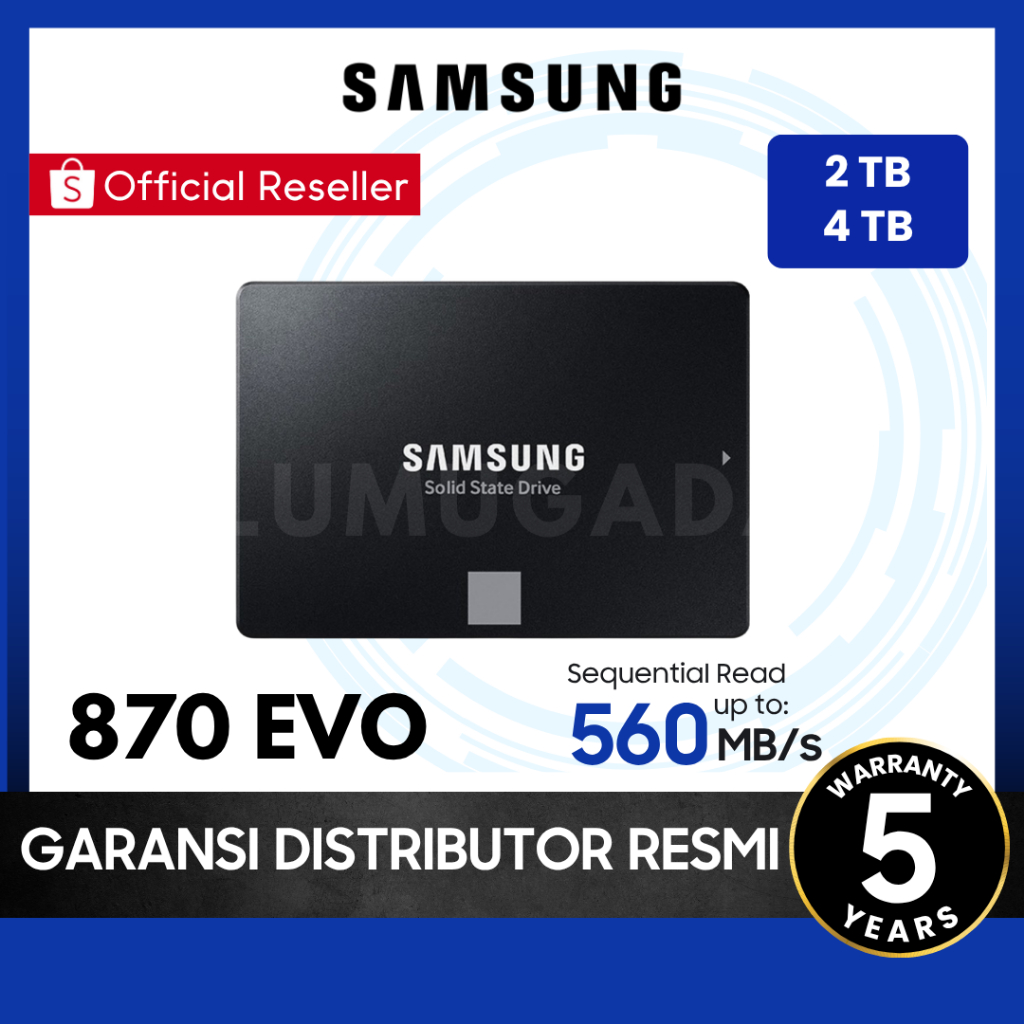 Samsung SSD 870 EVO 2TB / 4TB 2.5" SATA3 Internal 870 QVO 8TB SSD SATA III - Garansi Distributor Res