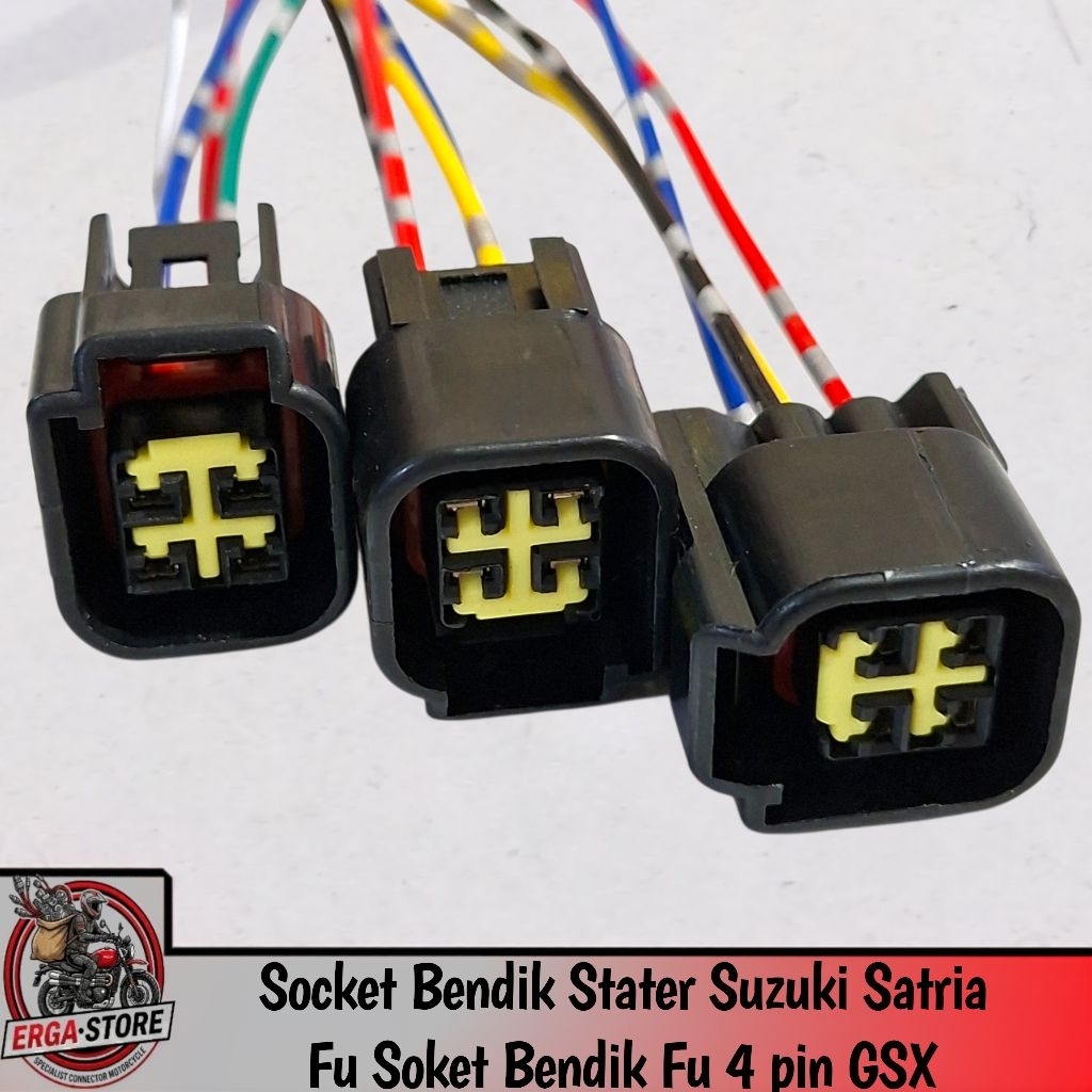 Socket Cdi 4 Pin Socket Bendik Stater Satria fu 4 pin Waterproof Bendik Starter GSX FXR 150