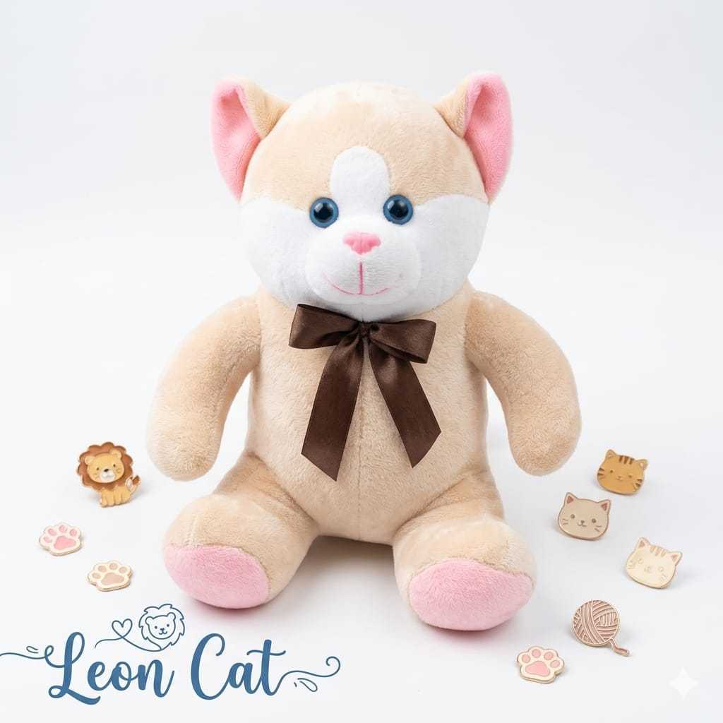 Dtoyz- MainanAnak Boneka Karater Kucing  Boneka Kucing Leo Pita Coklat