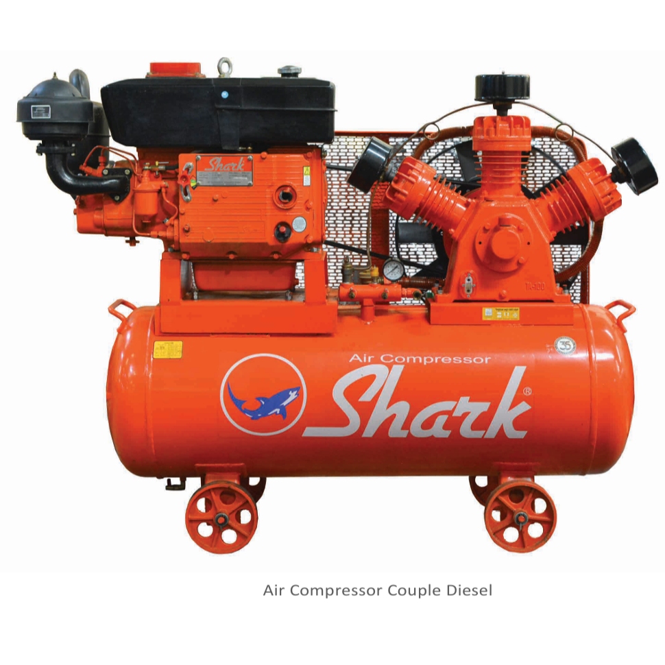 Kompresor Angin Shark 15 HP Air Compressor Unloading + Shark Diesel ZS 1125 M Starter