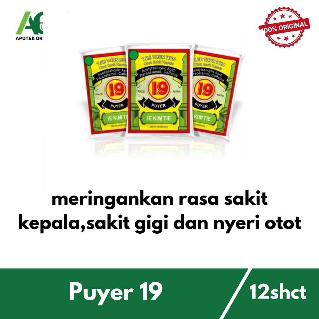 Puyer 19 Tjie Thun Hun Isi 10 Sachet Obat Sakit Kepala dan Sakit Gigi