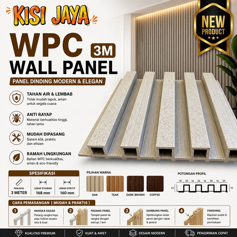 (5PCS) Kisi Wpc panel (PREMIUM)/kisi-kisi/Wallpanel/Wpc murah/Wpc Panel Terlengkap
