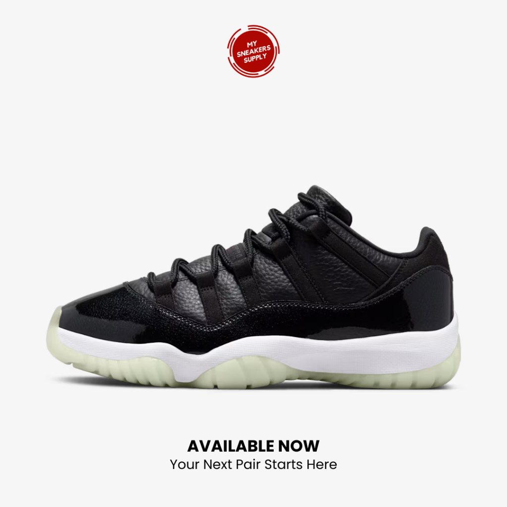 Sepatu Sneakers Air Jordan 11 Low 72-10 Black - [AV2187 001] [BARU]