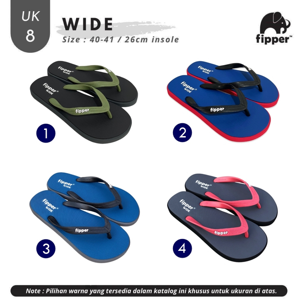 Fipper Wide / Sandal Jepit Pria UK 8 (Size 40 41)