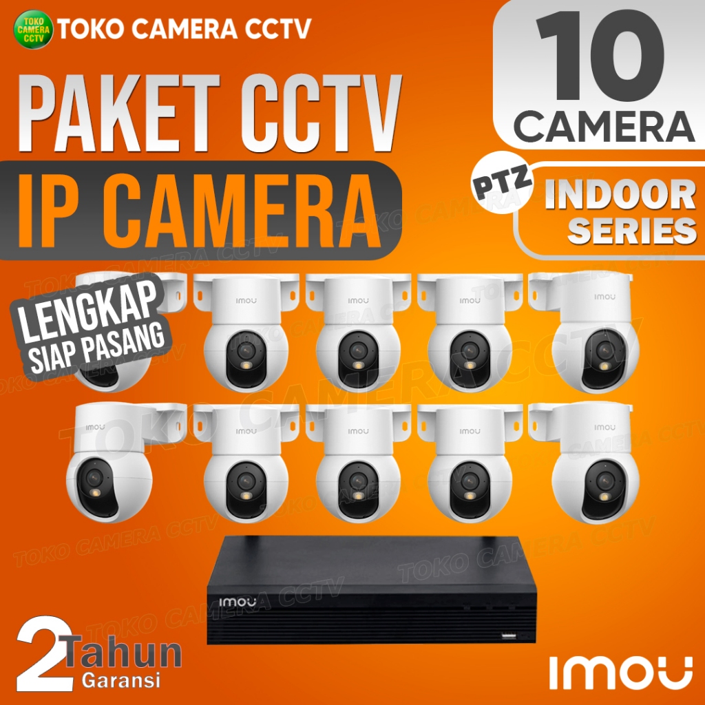 PAKET CCTV IP CAMERA PTZ IMOU 3MP 5MP INDOOR 10 CHANNEL 10 KAMERA