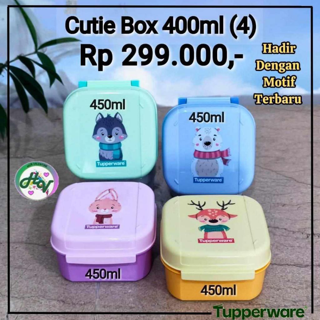 Tempat makan Mini Signature/cutie bix Tupperware tutup nempel 1 pcs