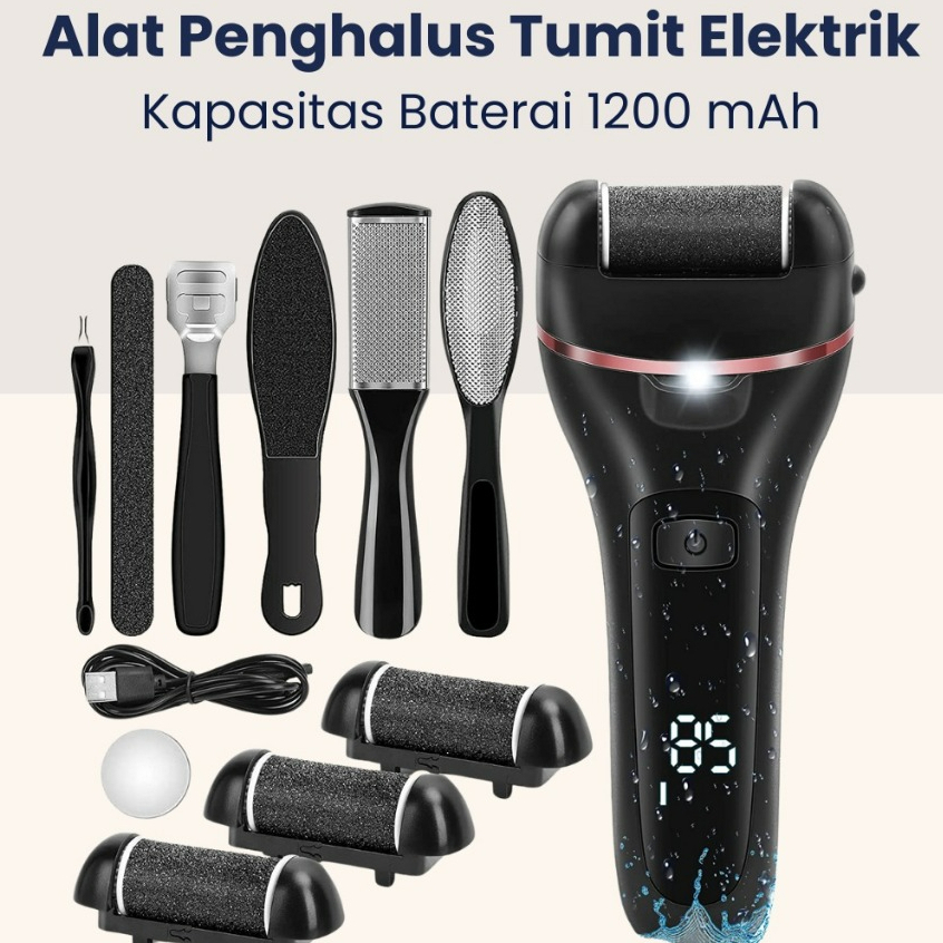 Penghalus Tumit Kaki Elektrik Penggosok Kapalan Kulit Mati Pecah 1200mAh 5W Callus Remover Pedikur P