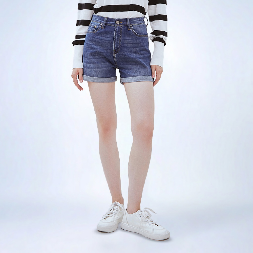 Emba Ladies - Sherie Celana Pendek Jeans Wanita Heavy Stone Medium