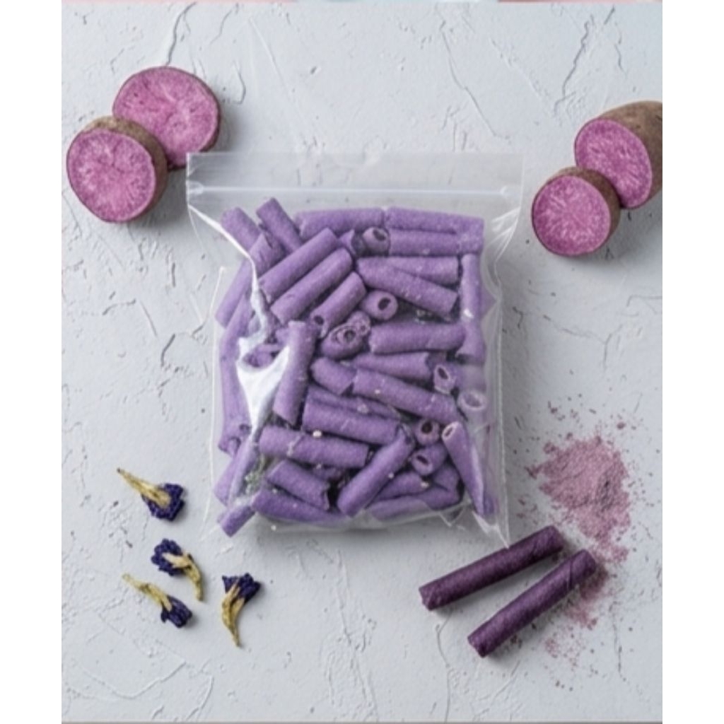 Astor Rasa Taro Premium - Wafer Roll Renyah dengan Krim Talas Lumer 150g | Camilan Manis Kekinian