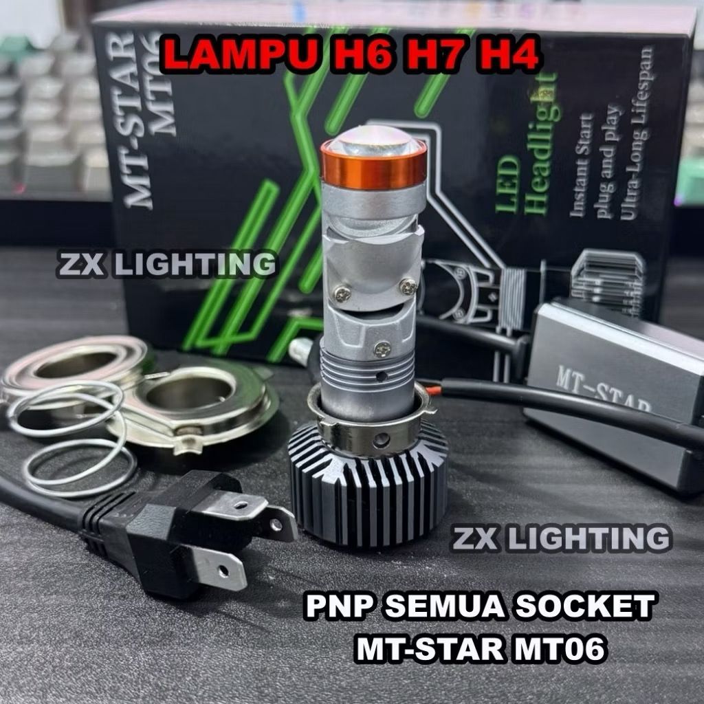 Lampu Utama MT-Star - MT06 H6 H4 H7 Universal Biled Projector Lampu Utama Depan Motor Dan mobil