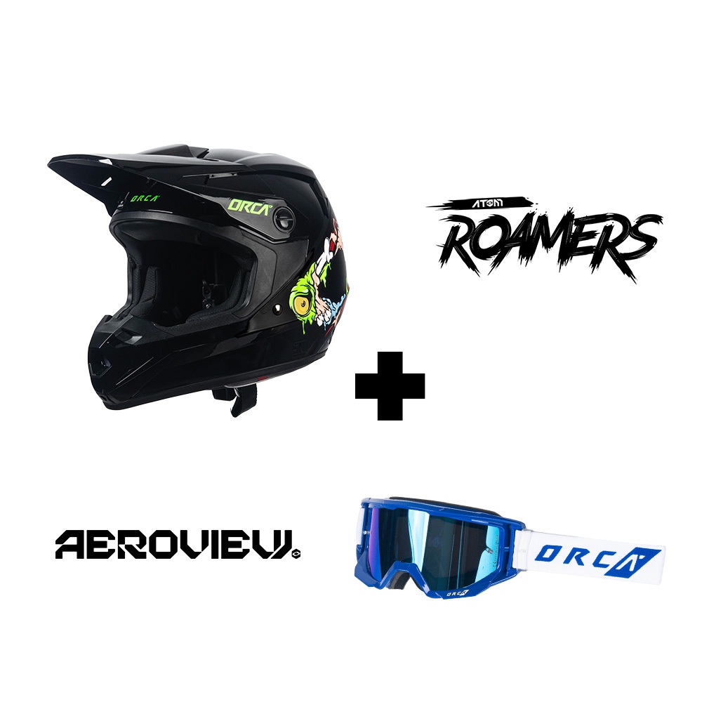 Orca Powergear - Bundling Helm Roamers + Goggle Aeroview Blue White
