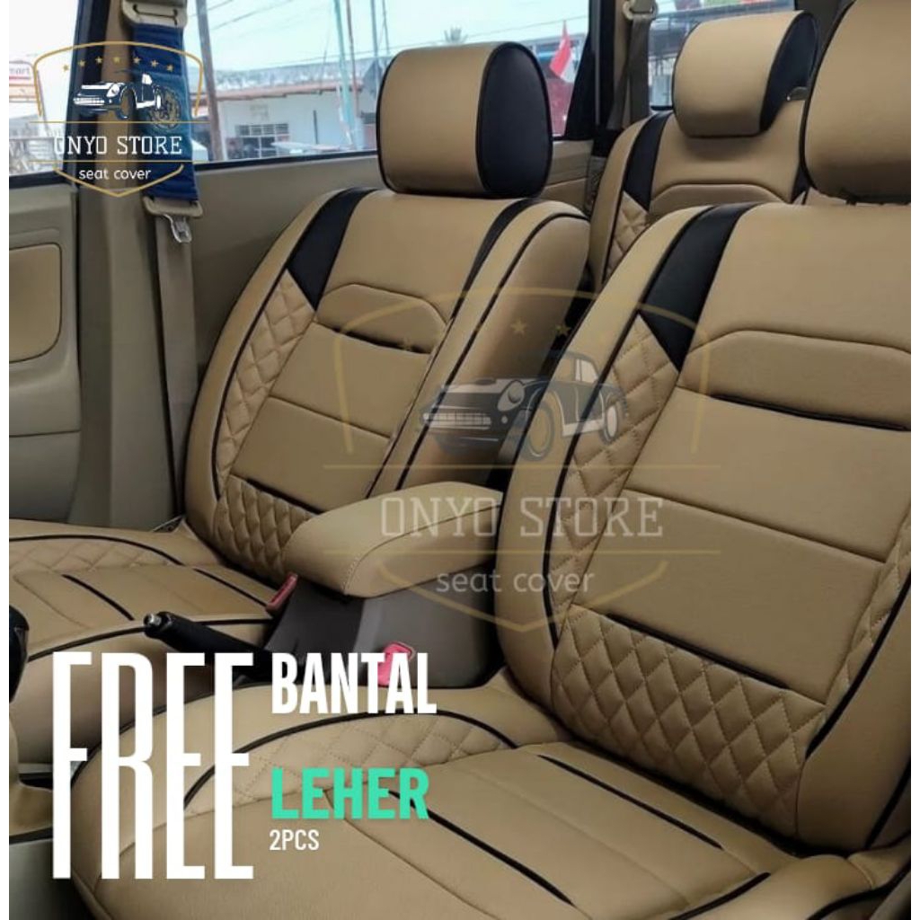 Cover sarung jok mobil Avanza 2014-2019 terbaru fullset 3baris (bonus bantal leher2pcs)