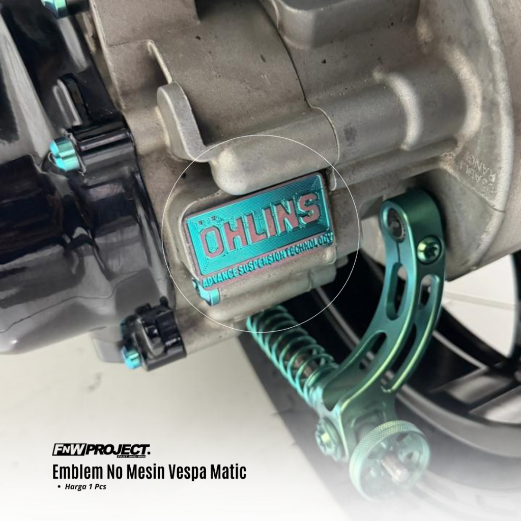 EMBLEM TITANIUM PENUTUP NOMOR RANGKA VESPA MATIC