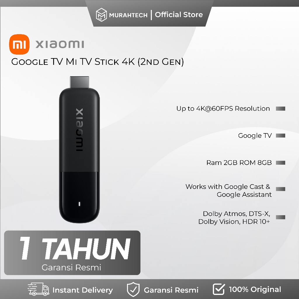 Xiaomi TV Stick 4K 2nd Gen | Decoding 4K Visual Super Jernih | Dolby Vision & HDR10+ | Audio Imersif