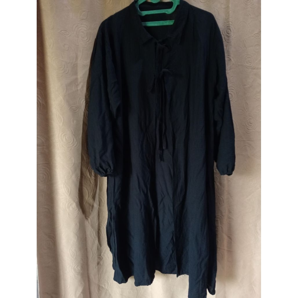 preloved outer hitam polo linen