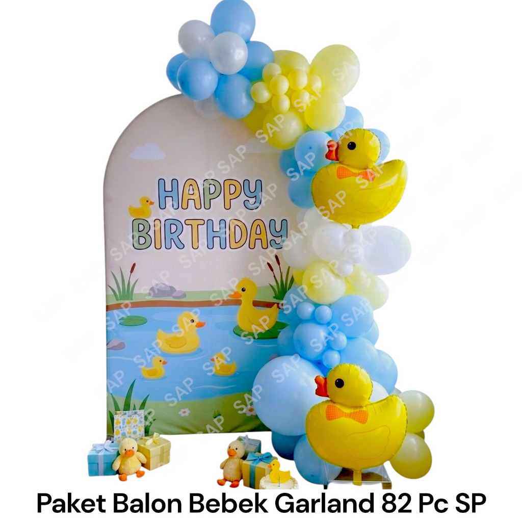 Paket Balon BEBEK GARLAND 82 PC SP / Dekorasi Balon Ulang Tahun Bebek