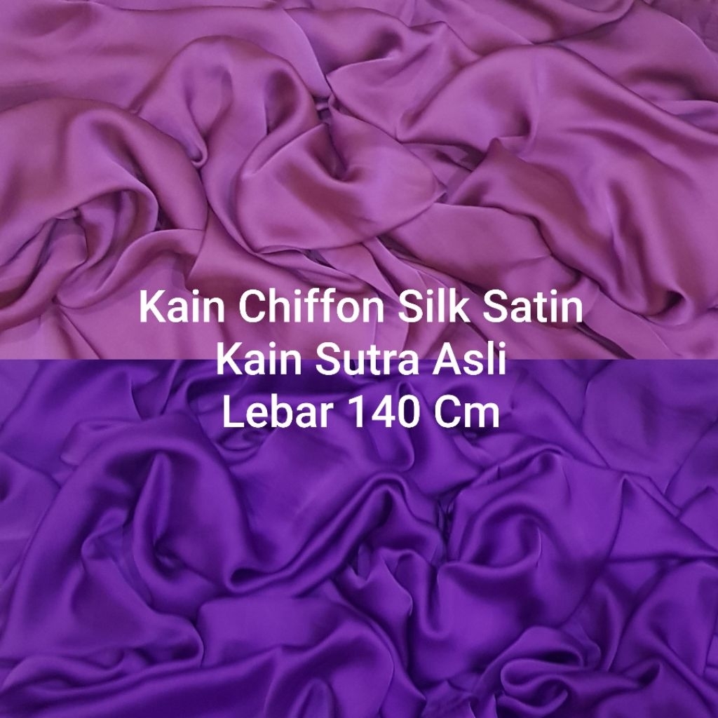 Kain Chiffon Pure Silk Satin Kain Sutra Asli Mulberry Lebar 140 Cm