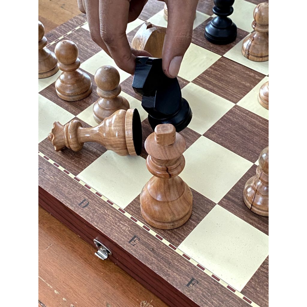 papan catur kayu lipat, papan catur chess board