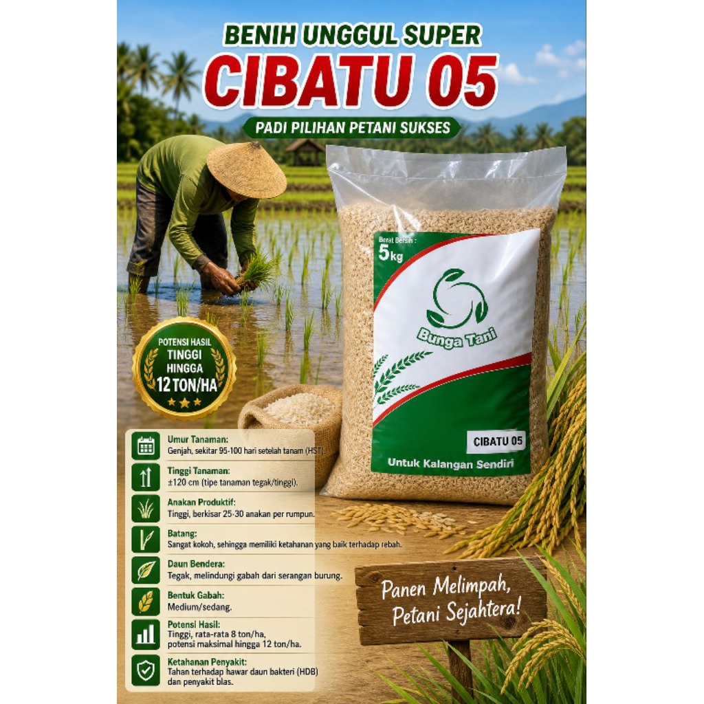 Benih padi Cibatu 05 unggul 5kg ori