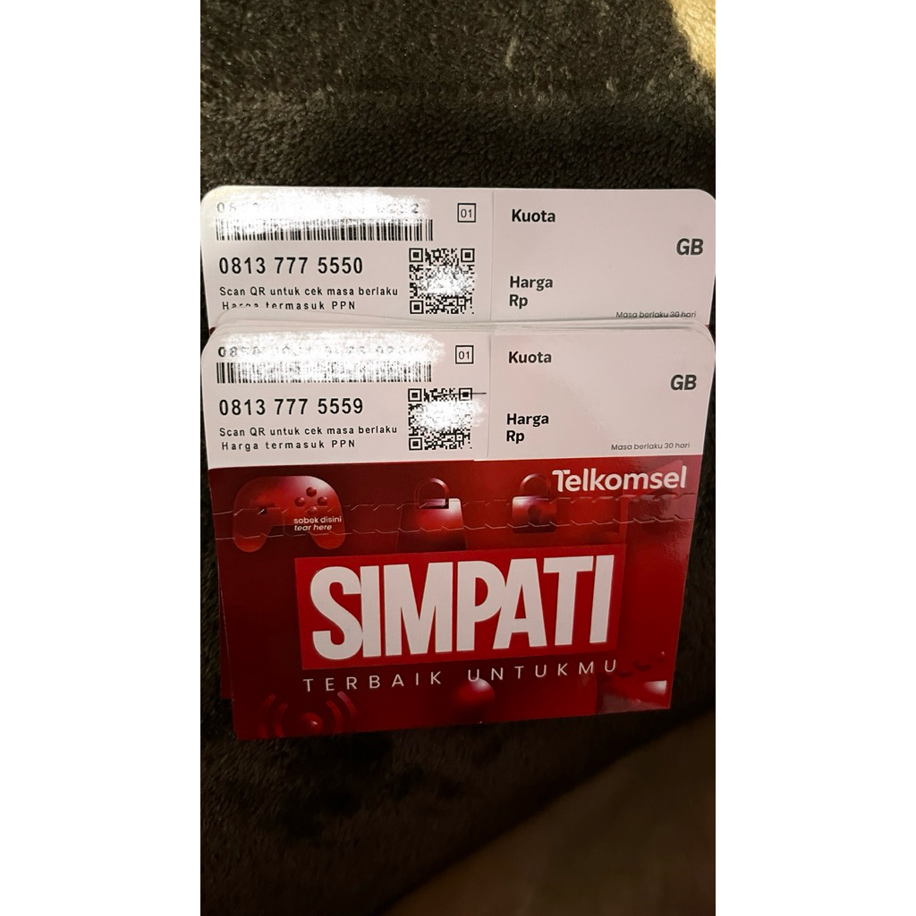 Kartu Perdana Telkomsel - 4G, Kuota 3 gb, Segel, Exp Panjang