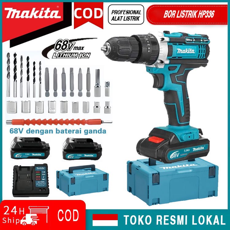 Bor Listrik Makita HP336 Mata Bor Beton Bor Impact 68V Bor Listrik Multifungsi [Makita Indonesia Off