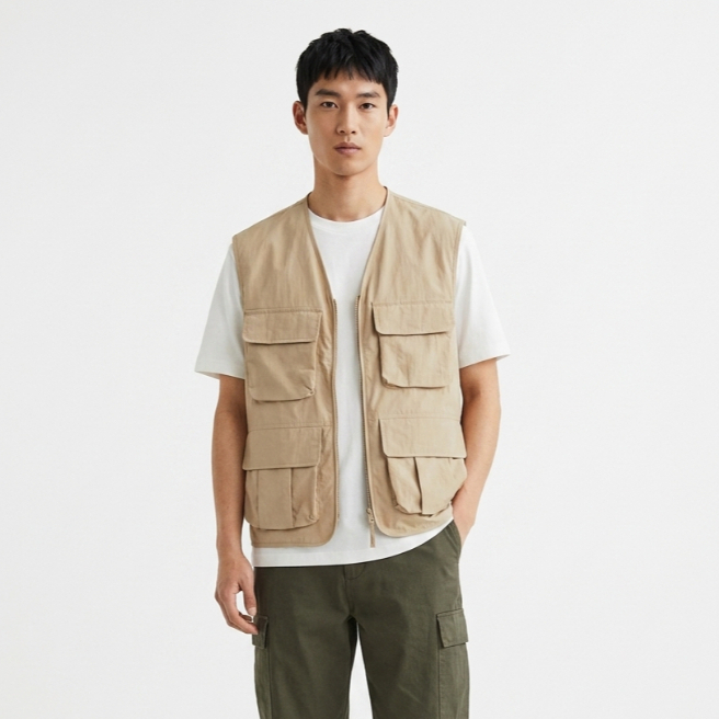 Rnw project-Rompi Utility Pria / Vest Tactical Outdoor Pria - Material Canvas Drill Ringan - Casual 