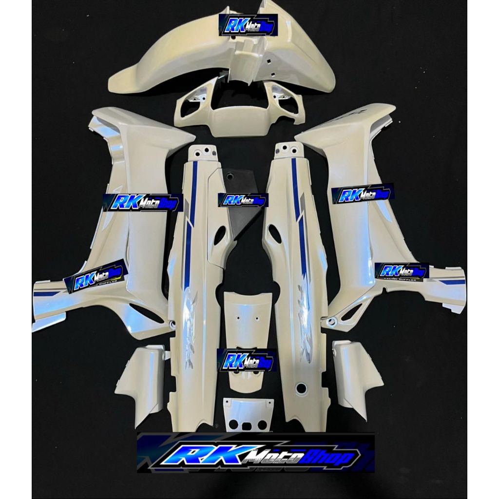 FULLSET BODY HALUS YAMAHA FIZ R F1Z R WARNA PUTIH LEMBAYUNG BIRU STRIPING TERBARU DECAL CUSTOM/ COVE