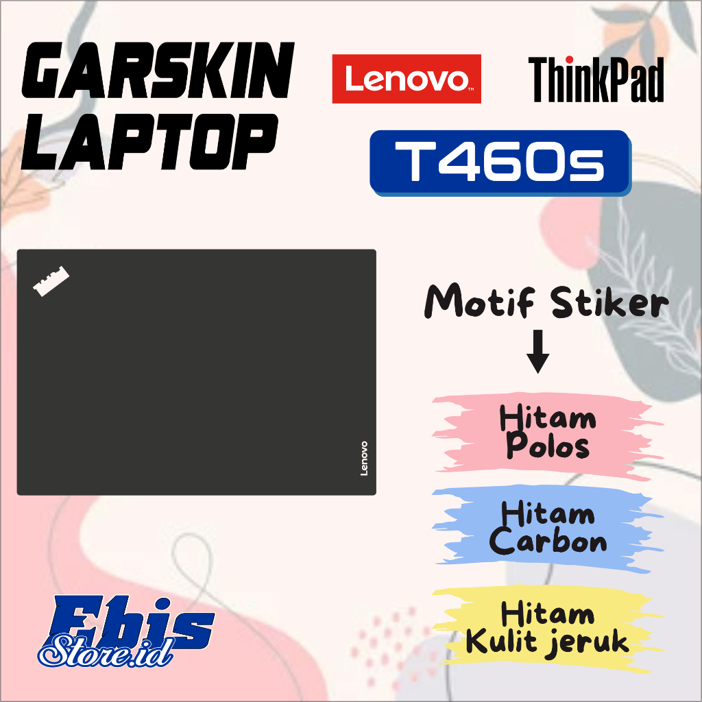 Garskin Laptop Lenovo T460s Thinkpad stiker garskin Protector hitam doff