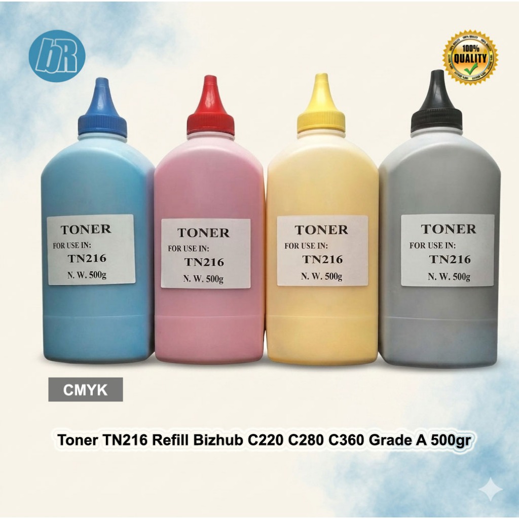 Toner Tinta TN216 Refill isi ulang Konica Minolta Bizhub C220 C280 C360 Grade A 500gr