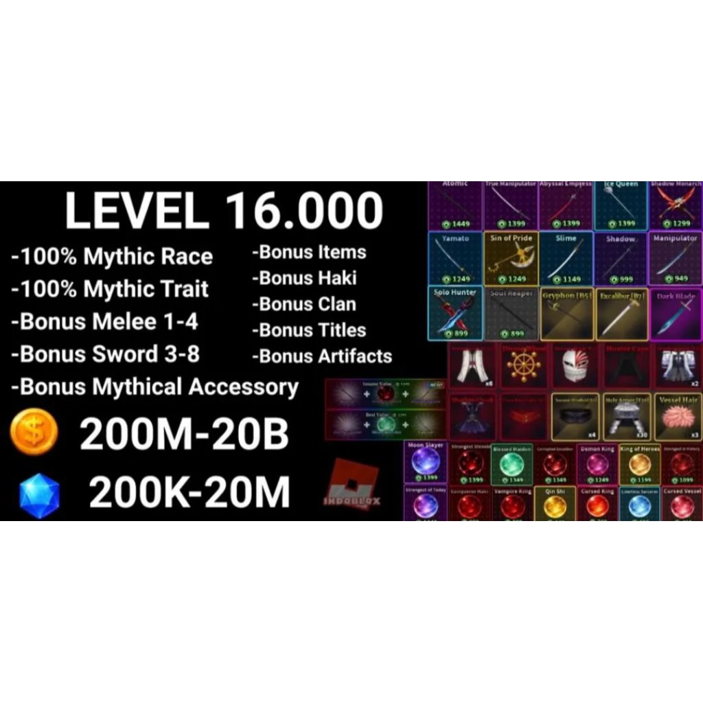 Akun Sailor Piece LEVEL MAX + Mythic Race + Mythic Trait