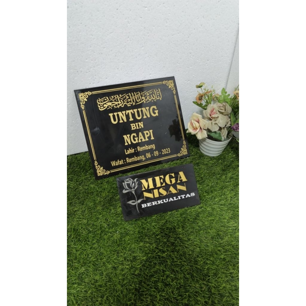 BATU NISAN LEMPENGAN 30X35/MAKAM NISAN /+PACKING KAYU