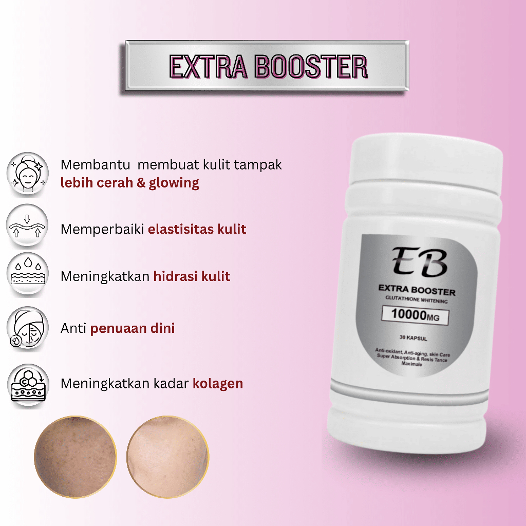 GLUTATHIONE Extra Booster Whitening Vitamin Glutathione Bpom Halal