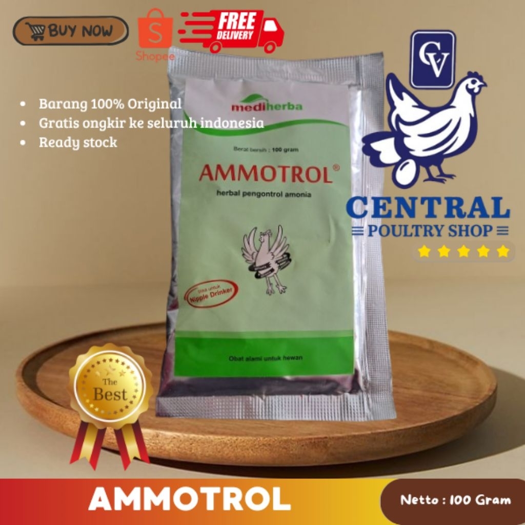 AMMOTROL 100gr Obat Herbal Pengontrol Amonia Kandang Ayam Bebek Penghilang Bau Amoniak Ternak