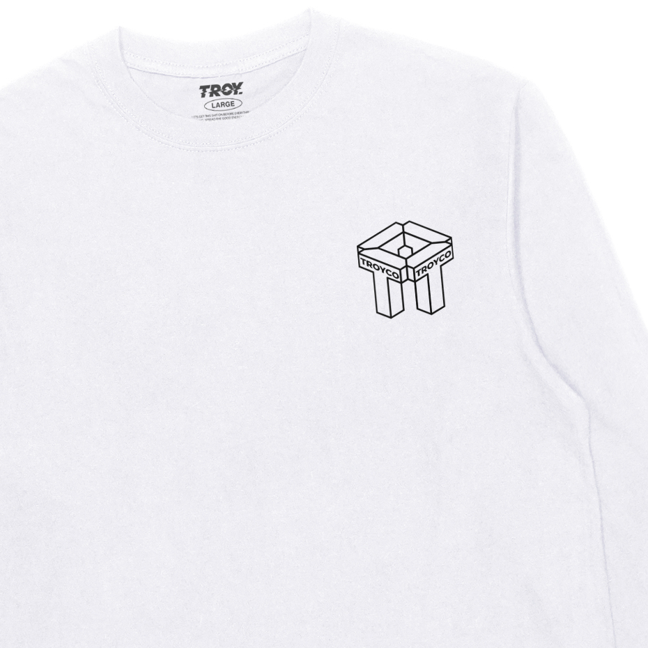 Troy Company Kaos Pria Lengan Panjang Putih - Block Longsleeve White LSD 3610